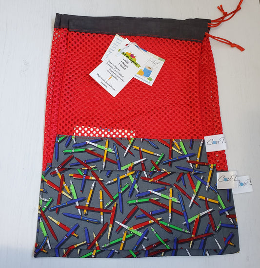 Sac en filet - Ensemble 3 sacs - Stylos