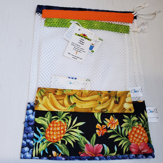 Sac en filet - Ensemble 3 sacs - Fruits