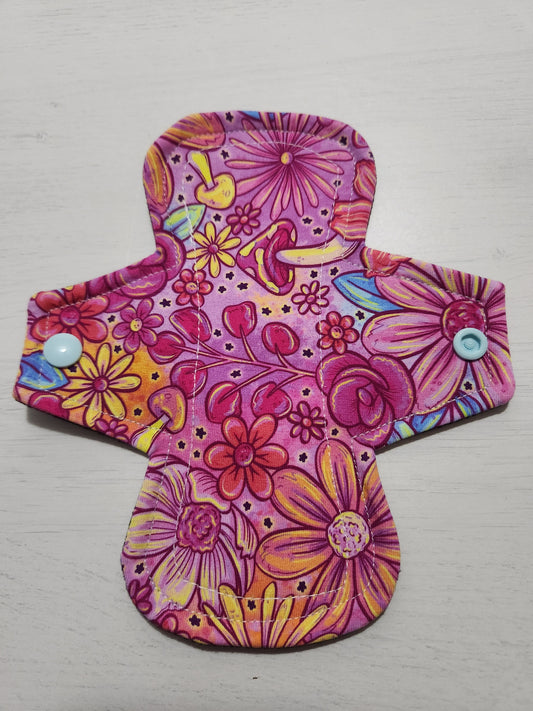 Serviette hygiénique - Légère - 7'' - Fleurs