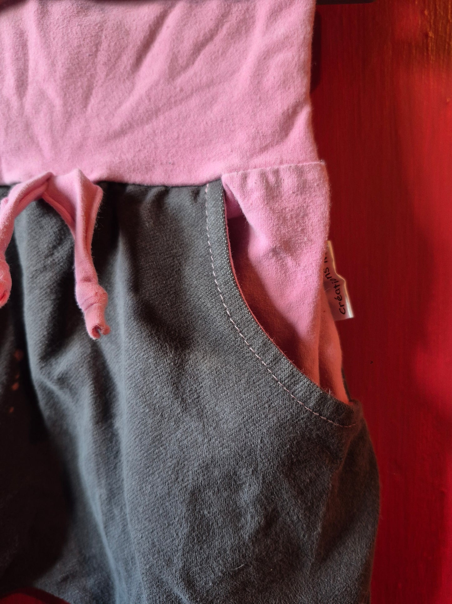 Pantalon évolutif - Rose et gris - Créations M3