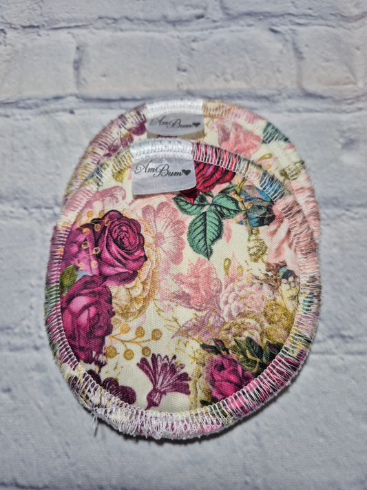 Compresses d'allaitement -Fleurs rose